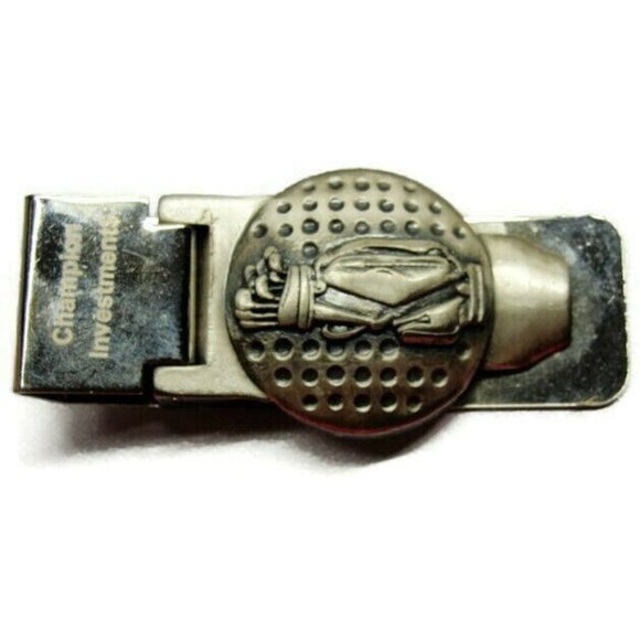 Golf Money Clip Stainless Steel Credit Card Cash ID Holder Champion Investments - Picture 1 of 6